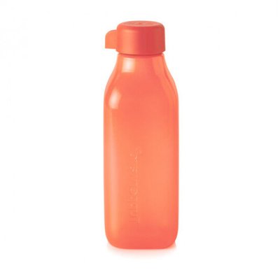 Еко-пляшка (500 мл) квадратна в кораловому кольорі РП527 фото