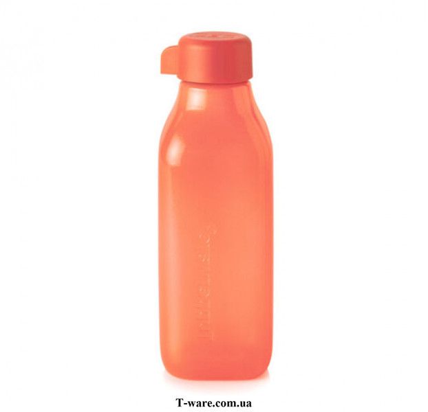 Еко-пляшка (500 мл) квадратна в кораловому кольорі РП527 фото